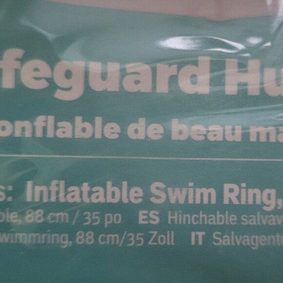 NIP! Inflatable Hunky Lifeguard Swim Ring w/ Cup Holder-Red/White-35" D - Picture 5 of 5